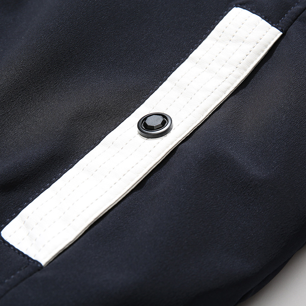 Standard Color Block Patchwork Zipper Men's Down Jacket