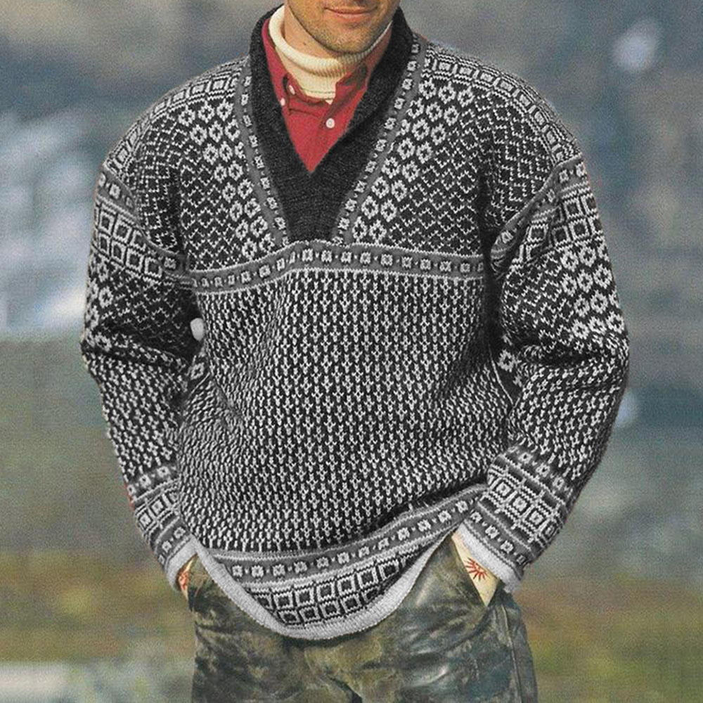 Color Block Standard Fall Men's Sweater