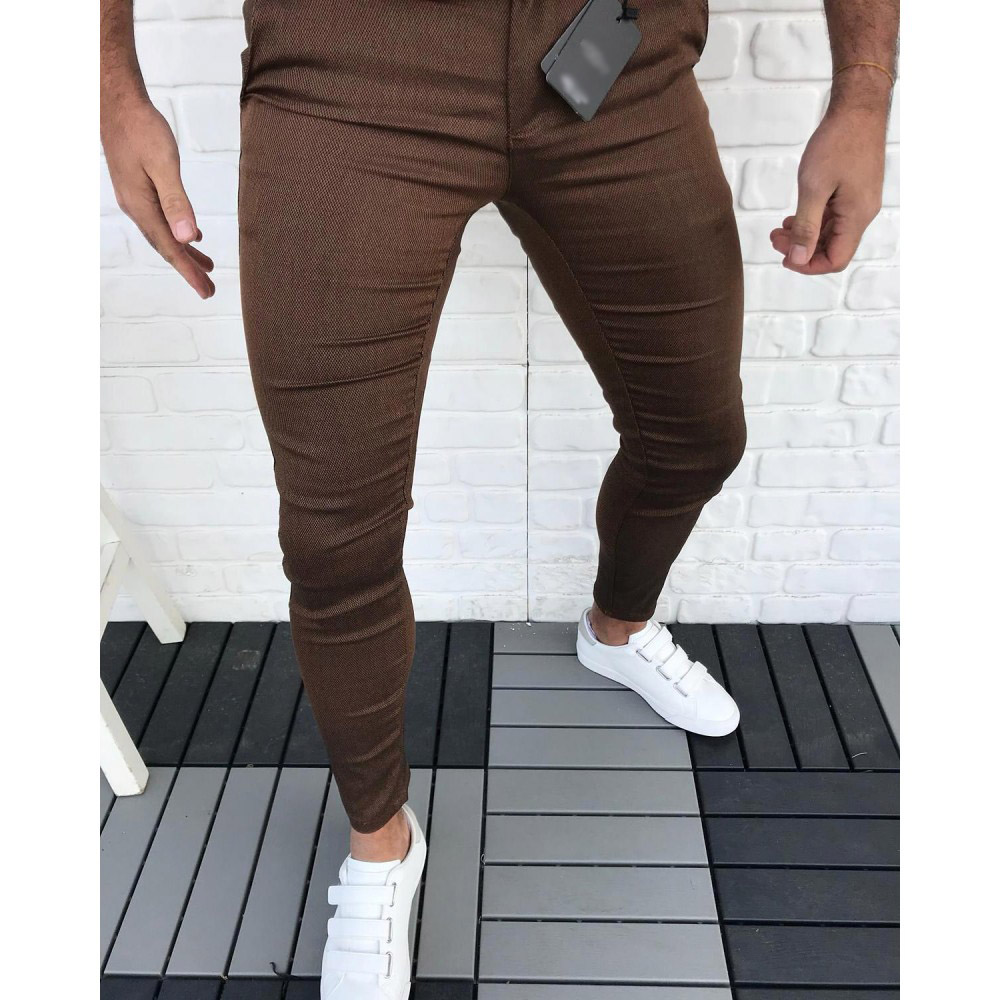 Pocket Plain Zipper Men's Casual Pants