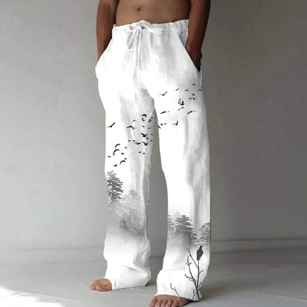 Animal Straight Pocket Lace-Up Men's Casual Pants