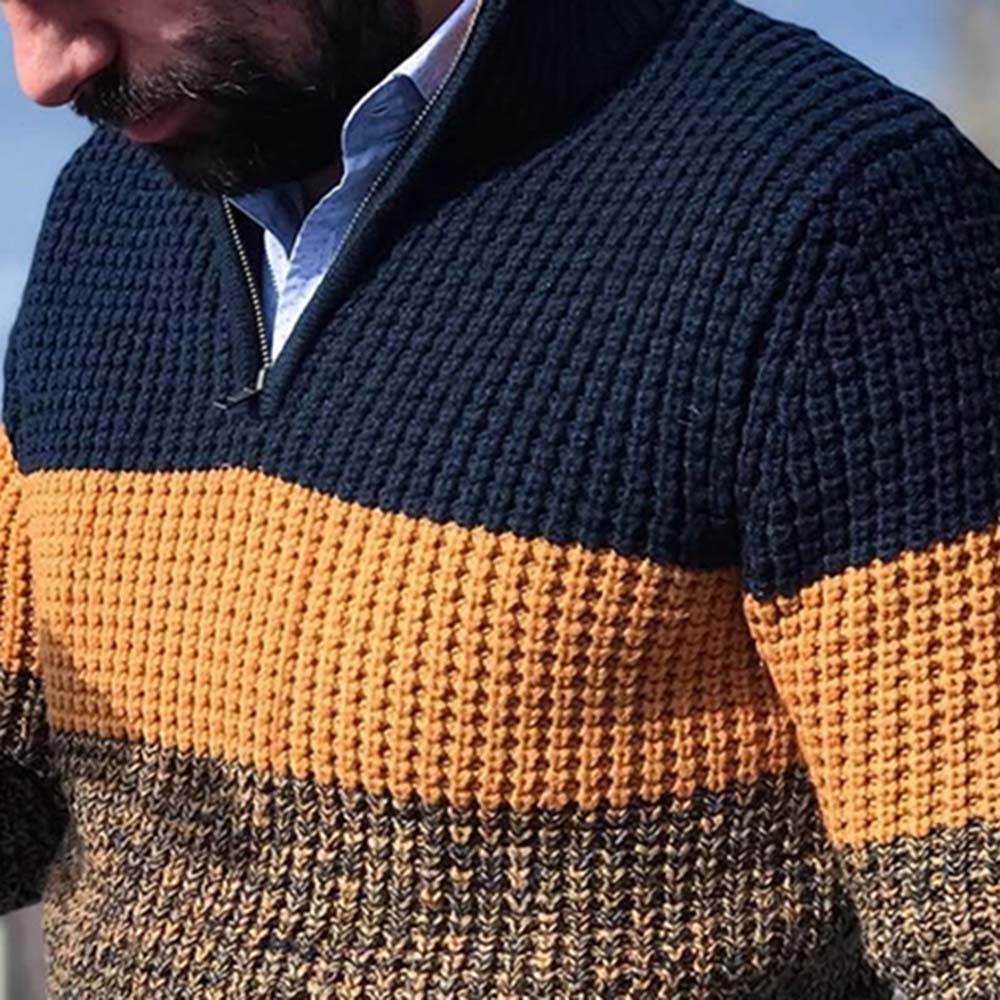 Standard Color Block Loose Men's Sweater