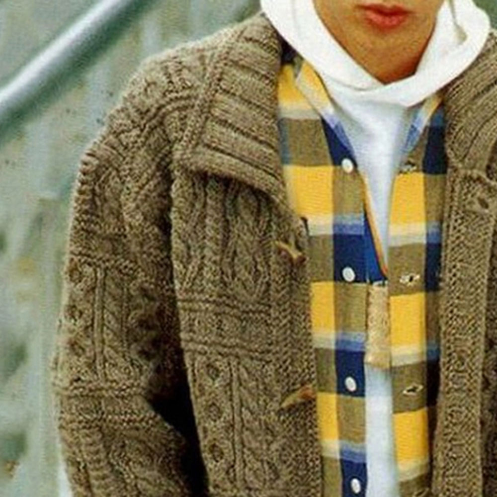 Lapel Plain Pocket Mid-Length Casual Men's Sweater