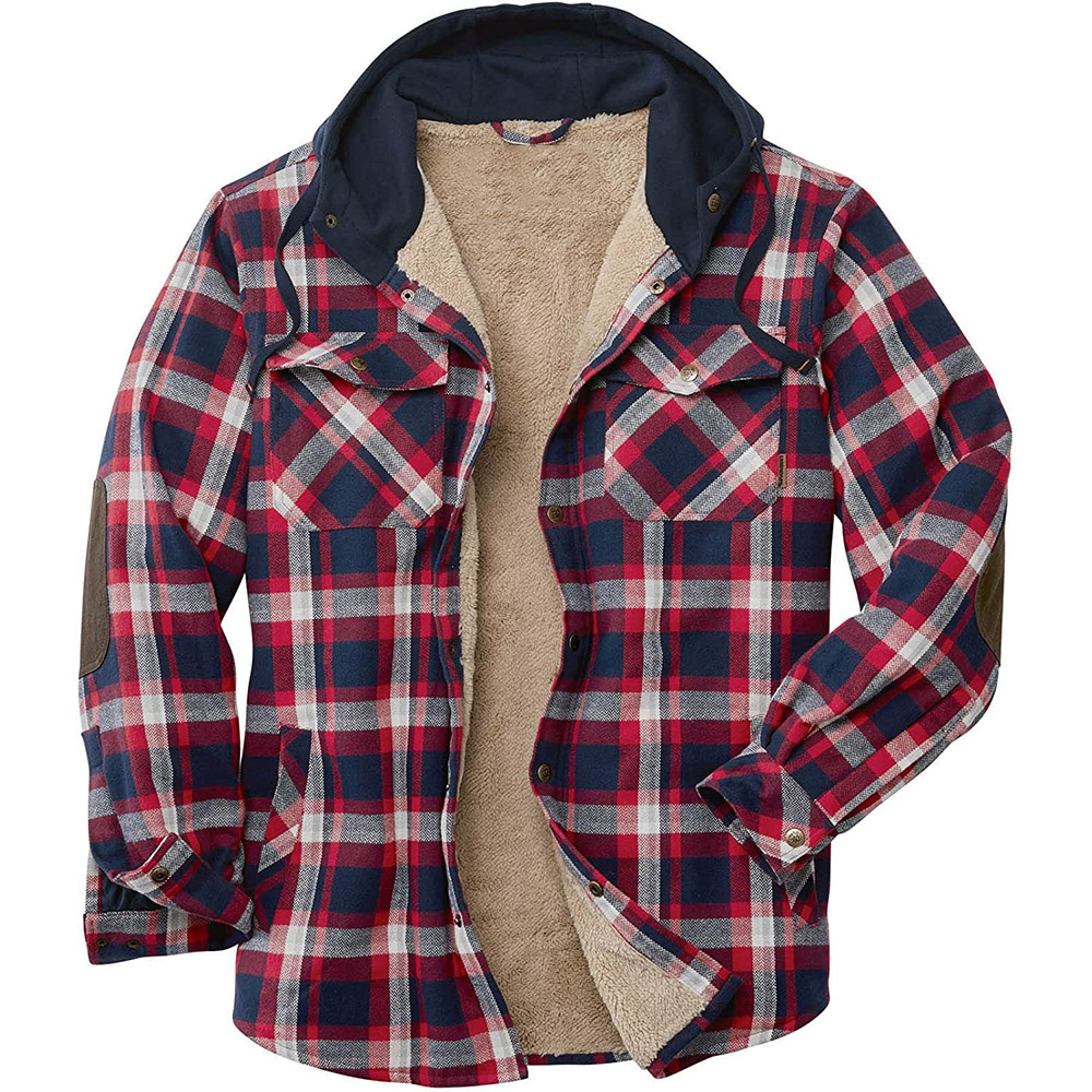 Lapel Button Plaid Single-Breasted Men's Jacket