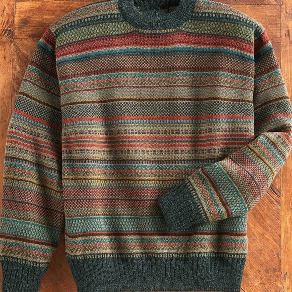 Color Block Standard Loose Men's Sweater