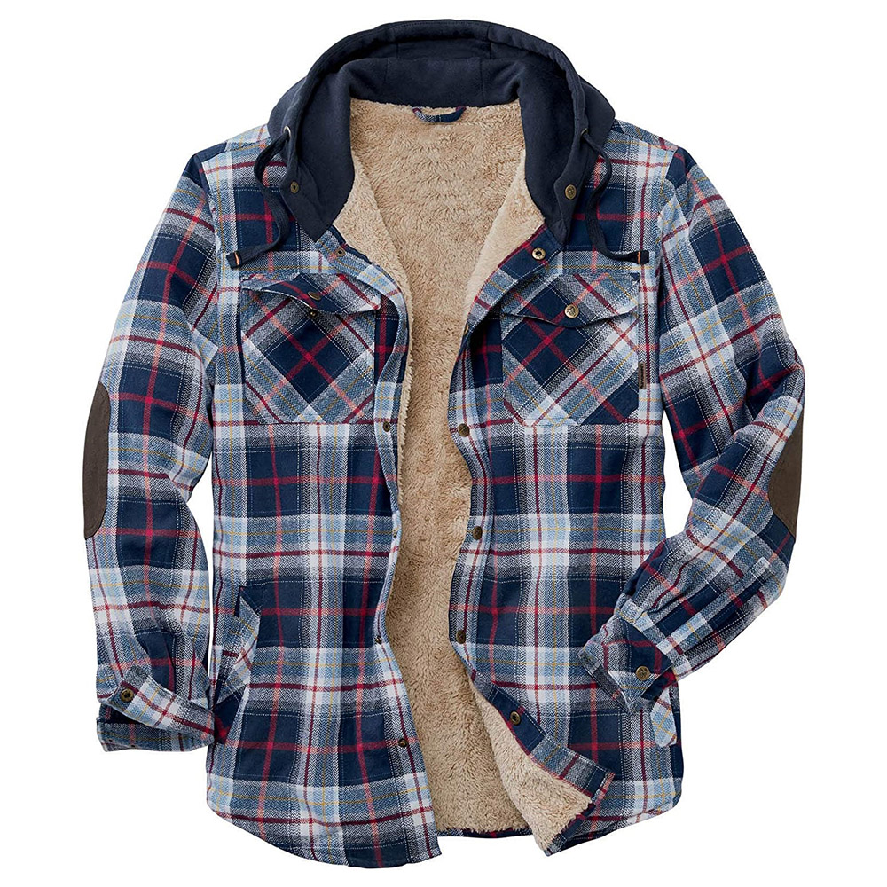 Lapel Button Plaid Single-Breasted Men's Jacket