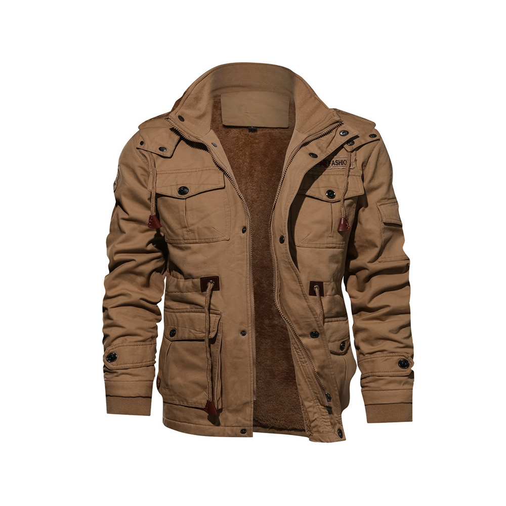 Men's Tactical Clothing - Stand Collar Plain Winter Men's Jacket