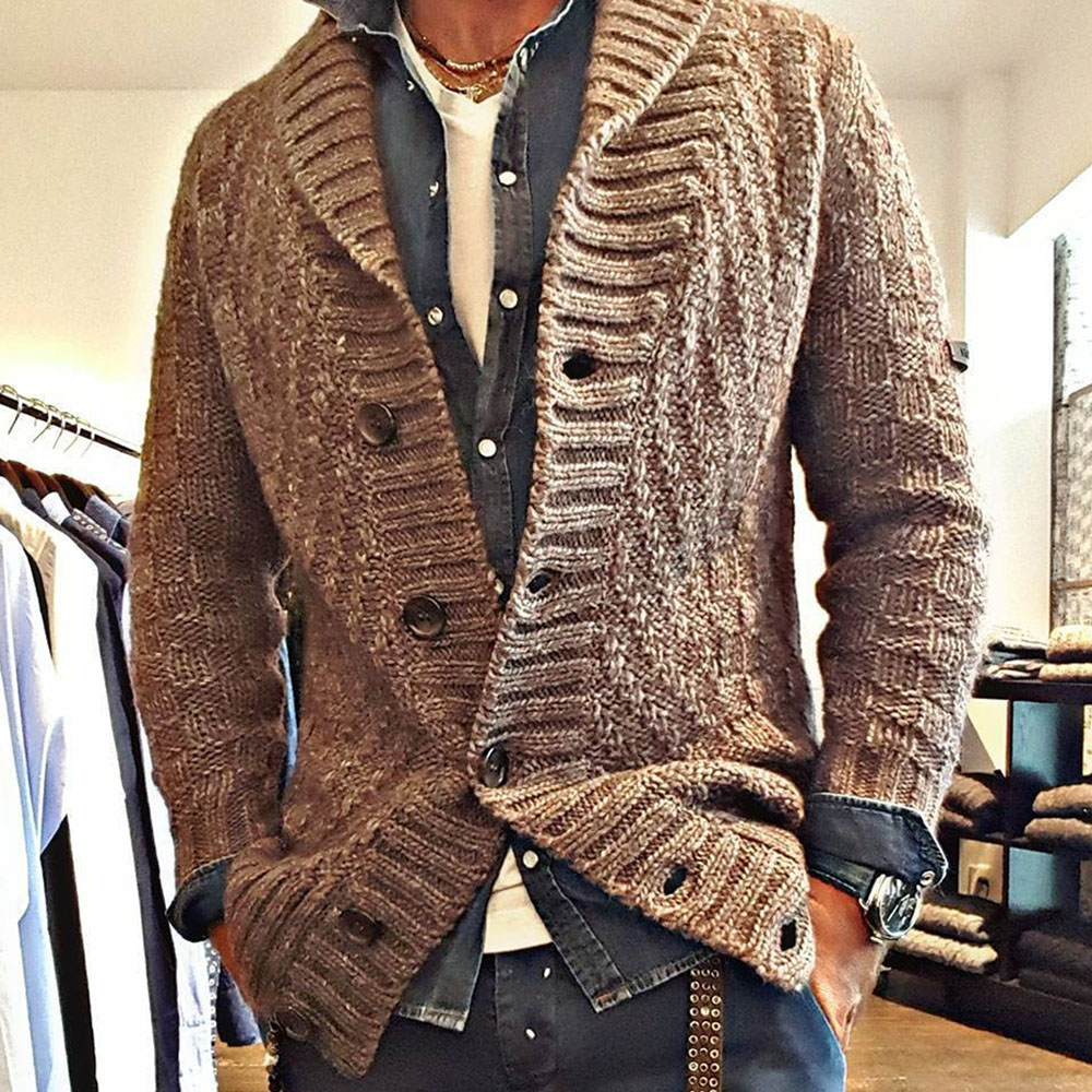 Button Plain Standard Casual Men's Sweater