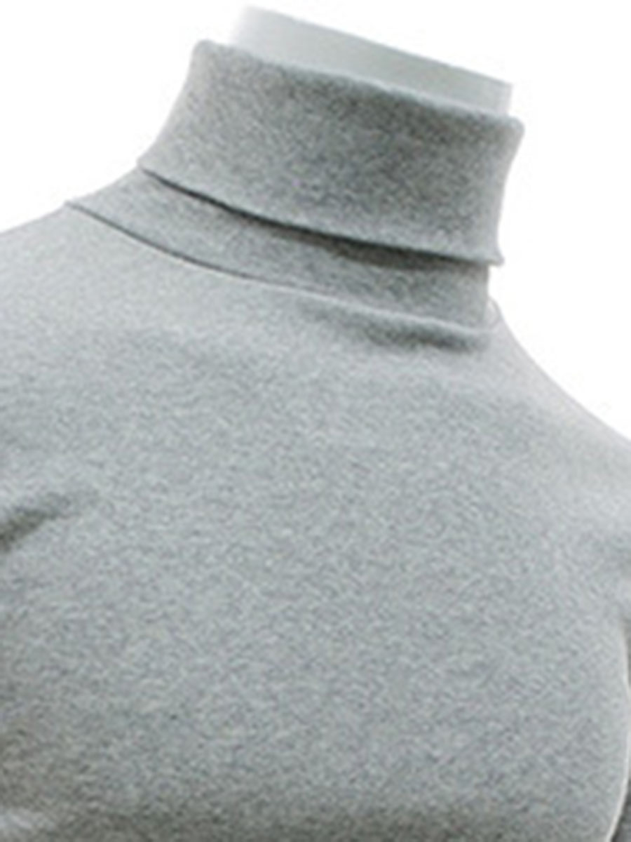 Standard Turtleneck Plain Slim Men's Sweater