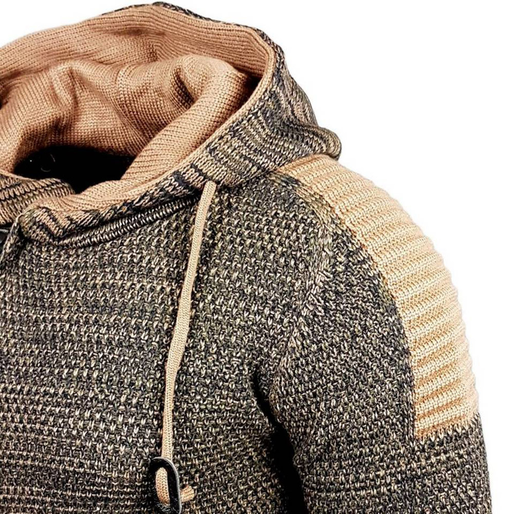 Pocket Standard Hooded Camouflage Slim Men's Sweater