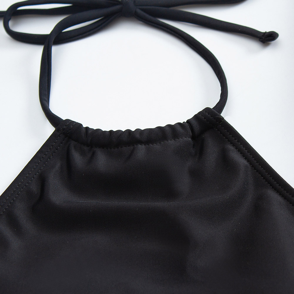 Plain Asymmetric Tankini Set Women's Swimwear
