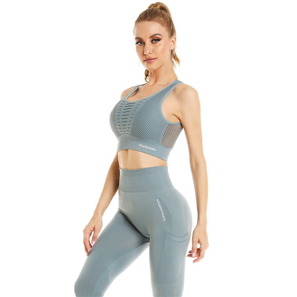 Quick Dry Solid Yoga Sleeveless Clothing Sets - Modstreets