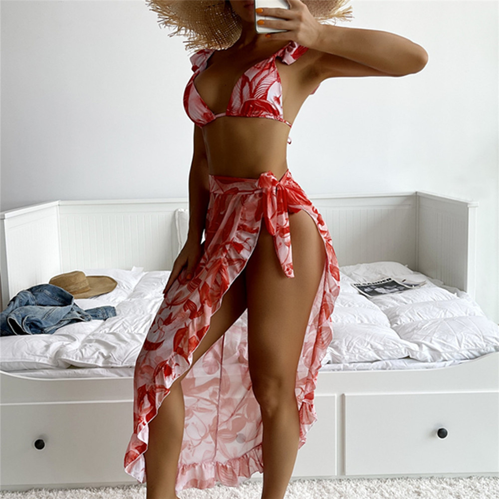 Tankini Set Print Sexy Plant Women's Swimwear
