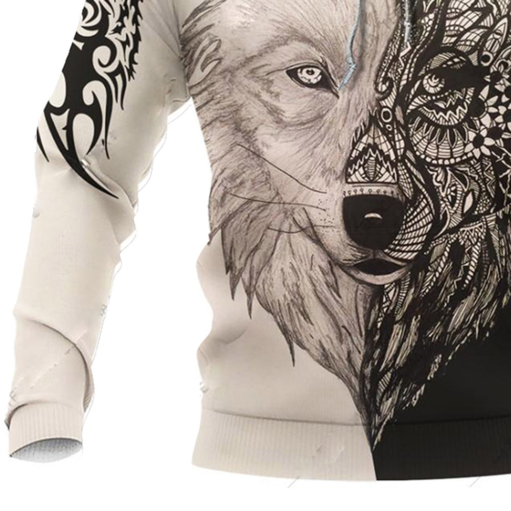 Viking Wolf Symbol 3D All Over Printed Hoodies - Coowigsby