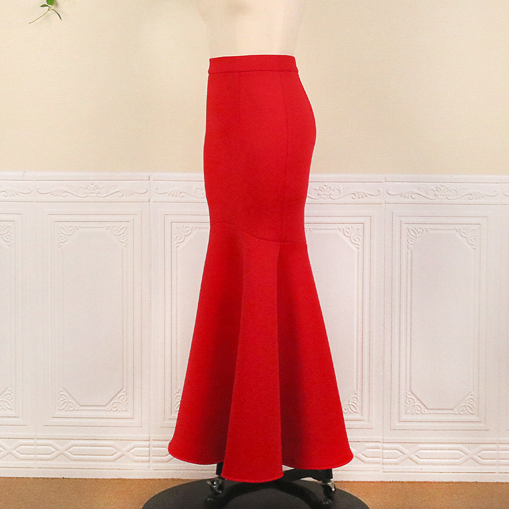 Ankle-Length Patchwork A-Line Plain High Waist Women's Skirt