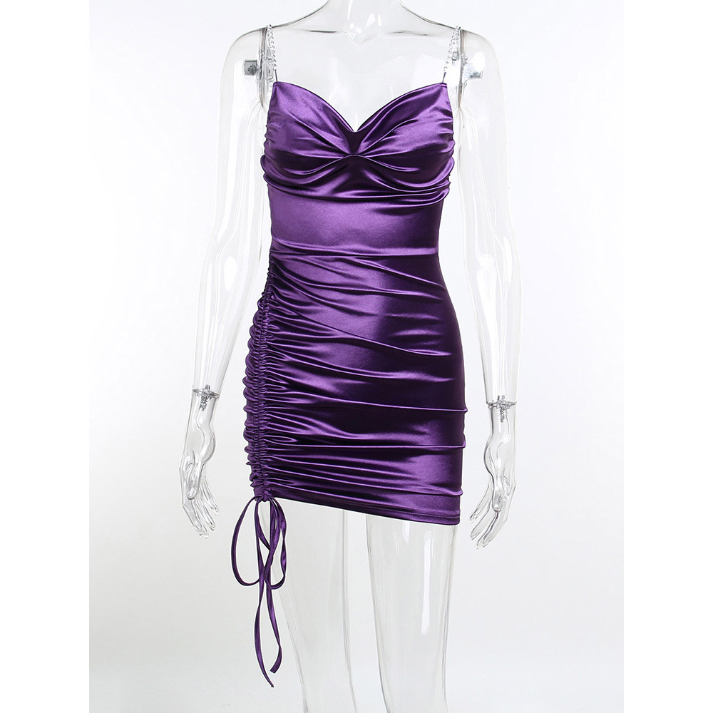 Bodycon Dress | Above Knee Sleeveless Chain Mid Waist Women's Dress