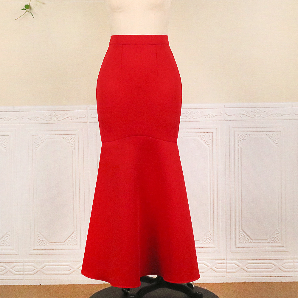 Ankle-Length Patchwork A-Line Plain High Waist Women's Skirt