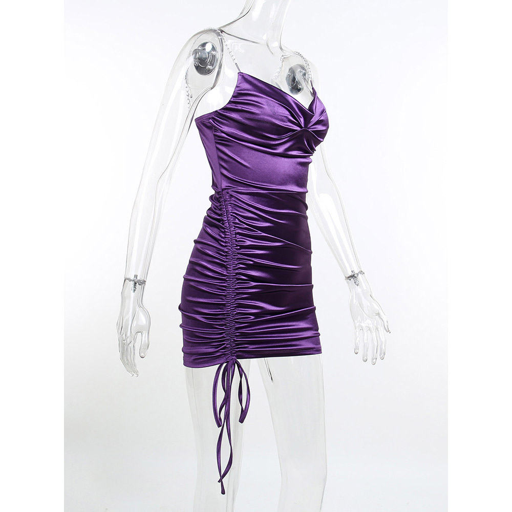Bodycon Dress | Above Knee Sleeveless Chain Mid Waist Women's Dress