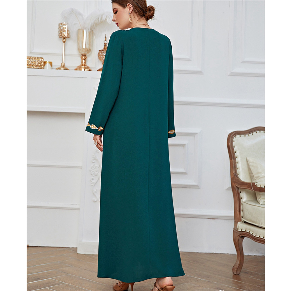 Maxi Dress For Women | Ankle-Length Long Sleeve Print V-Neck Pullover Women's Dress