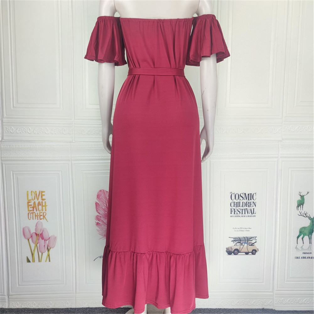 Maxi Dress For Women | Patchwork Short Sleeve Ankle-Length Expansion Women's Dress