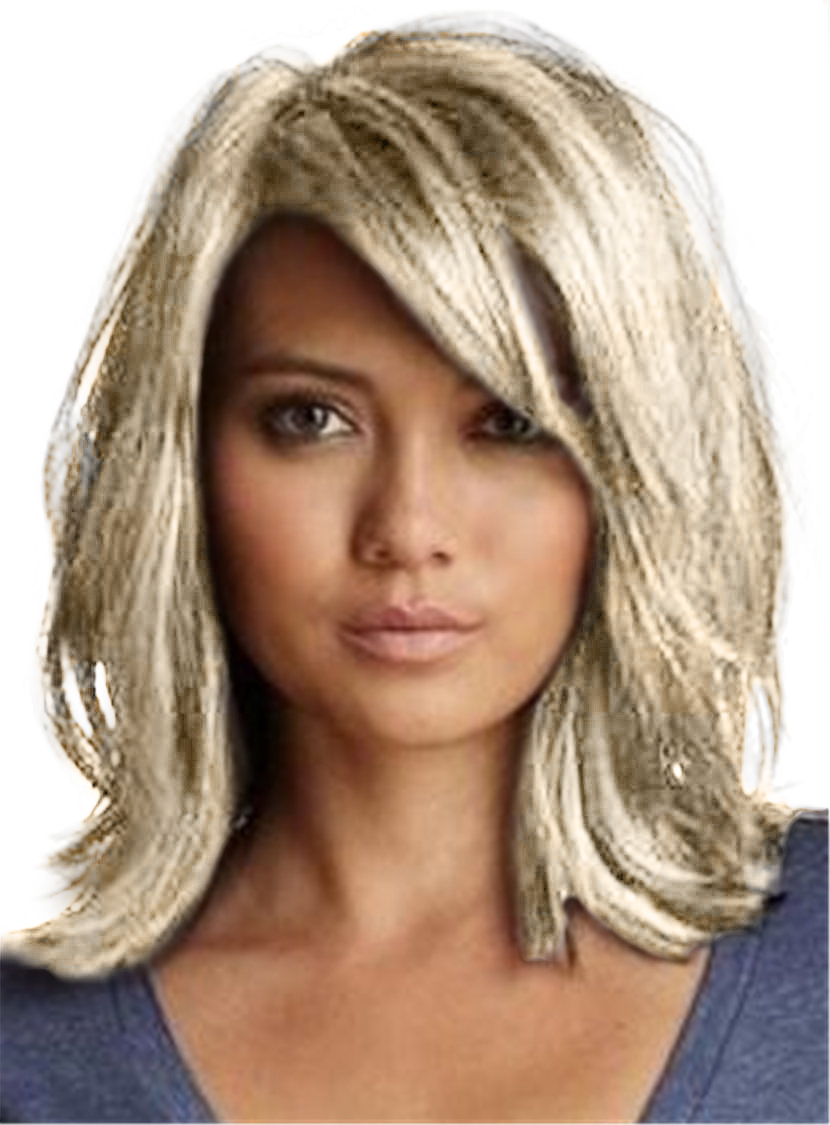 Synthetic Hair Capless Wavy Women 14 Inches 120% Wigs With Bangs