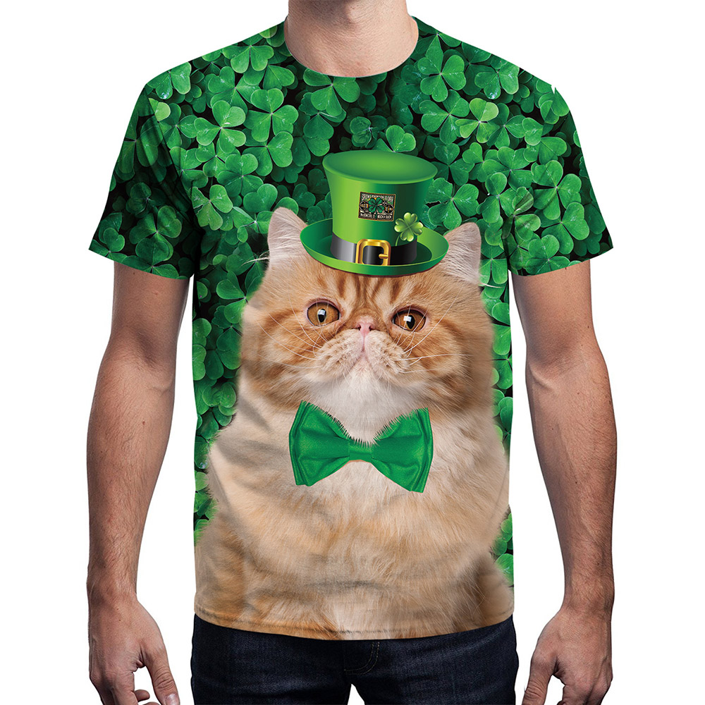 St. Patrick's Day T-Shirt | Print Plant European Round Neck Loose Men's T-shirt