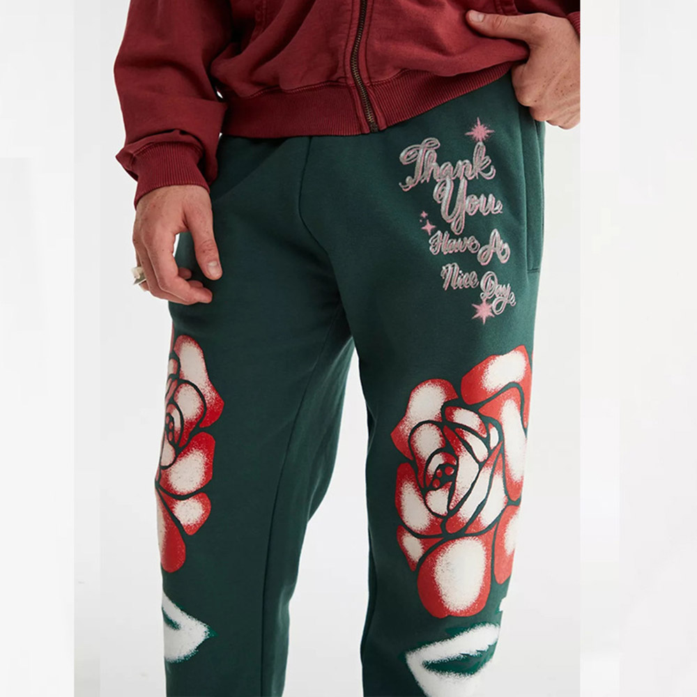 Floral Pencil Pants Print Casual Men's Casual Pants