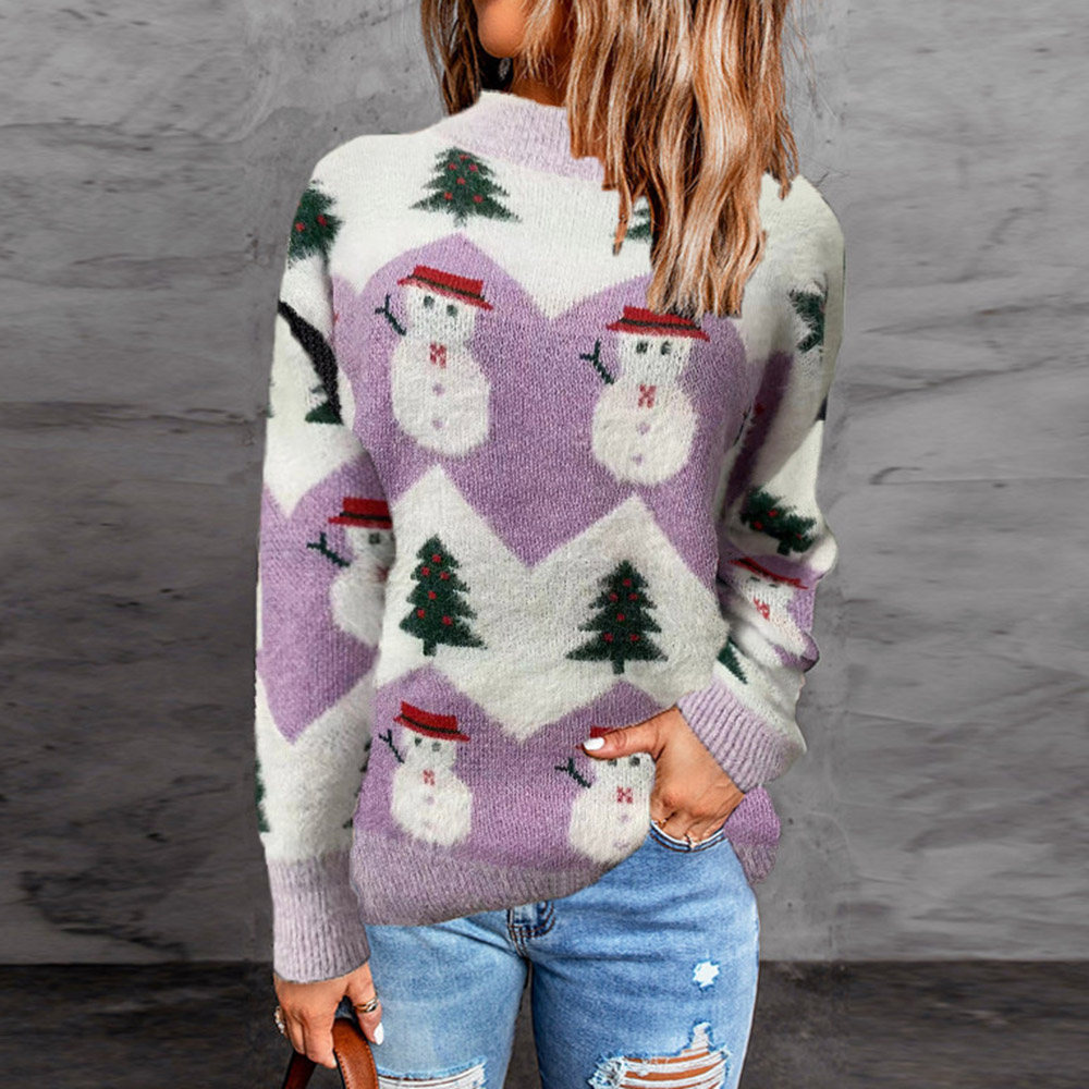 Merry Christmas Sweaters | Patchwork Thick Long Sleeve Women's Sweater
