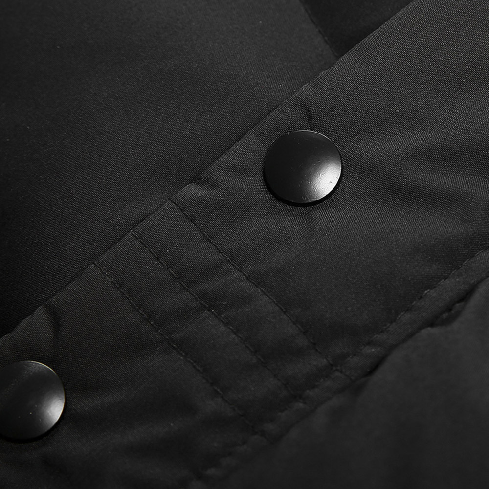 Pocket Thick Color Block Hooded European Men's Waistcoat