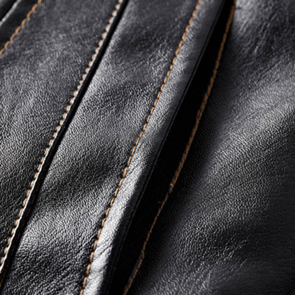 Lapel Standard Single-Breasted Men's Leather Jacket