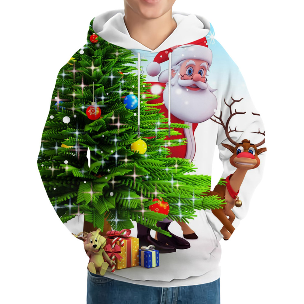 Merry Christmas Hoodies | Print Pullover Cartoon Pullover Men's Hoodies