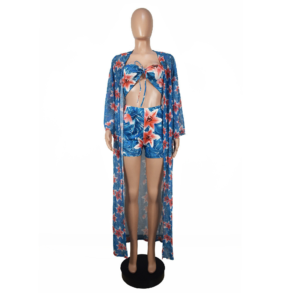 Floral Print Tankini Set Western Women's Swimwear