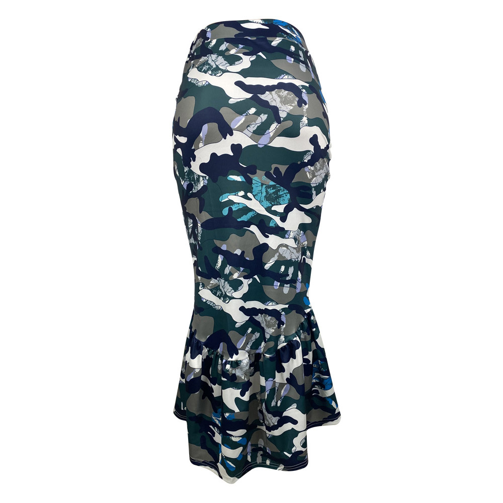 Ankle-Length Camouflage Print Mermaid Fashion Women's Skirt