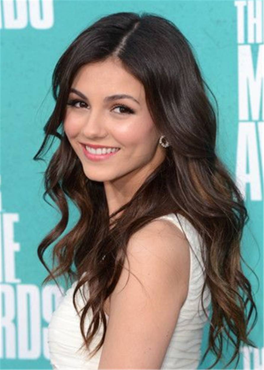 Victoria Justice Long Wavy Cut Synthetic Hair Lace Front Wig