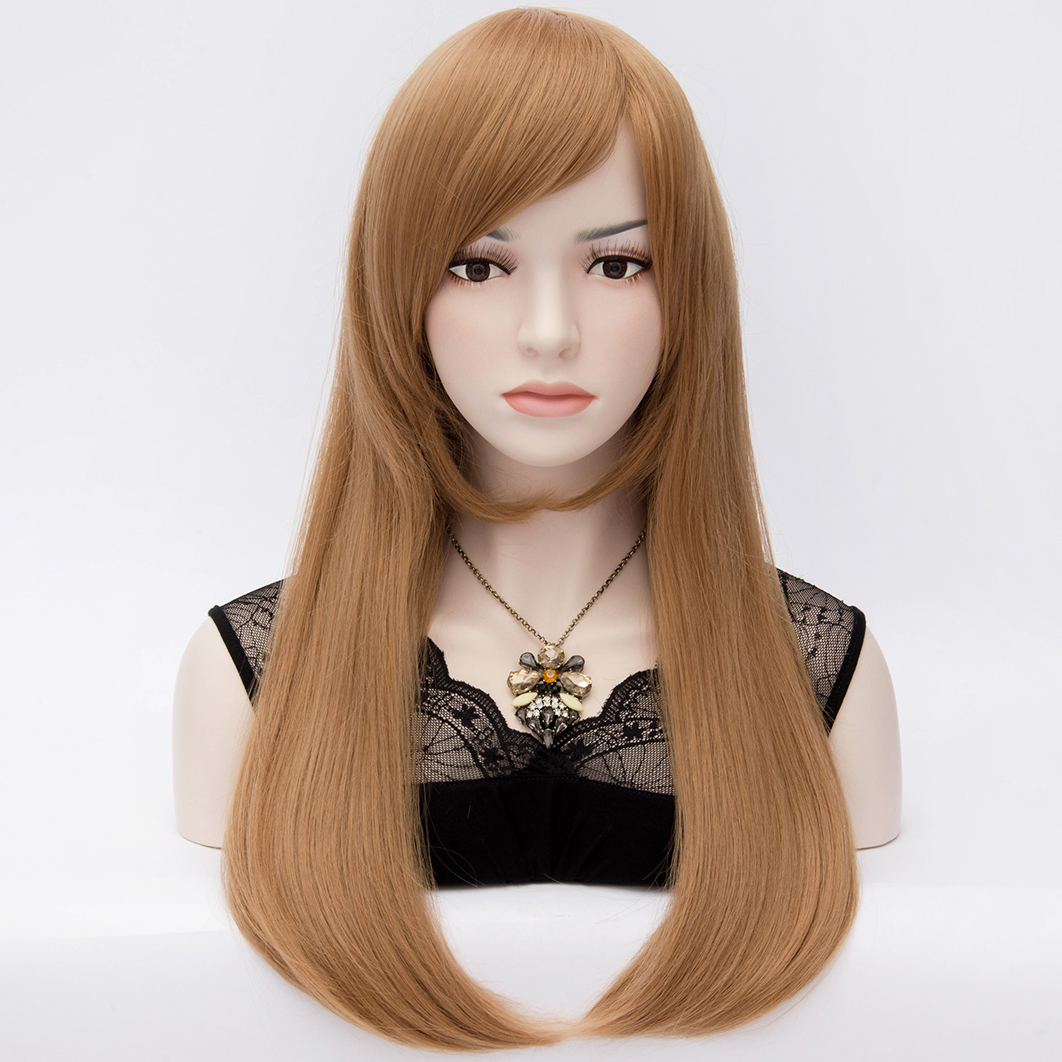 Kaye Middle Length Light Brown Straight Hair Wig 24 Inches