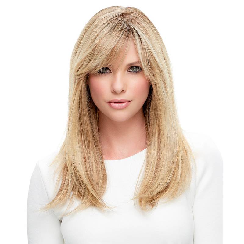 Side Part Long Straight Hair With Bangs Women Wigs 20 Inches