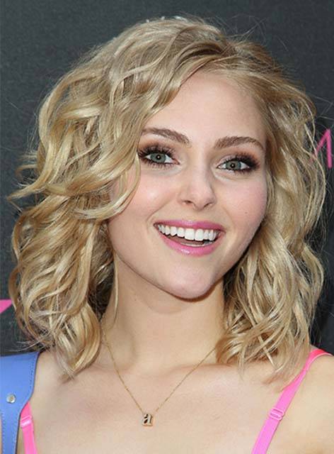 Youthful Medium Layered Wave Hairstyle Lace Front Synthetic Wig 14 Inches