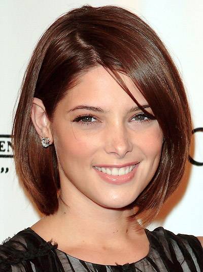 Ashley Greene Style Elegant Medium Straight Brown 10 Inches Lace Wig