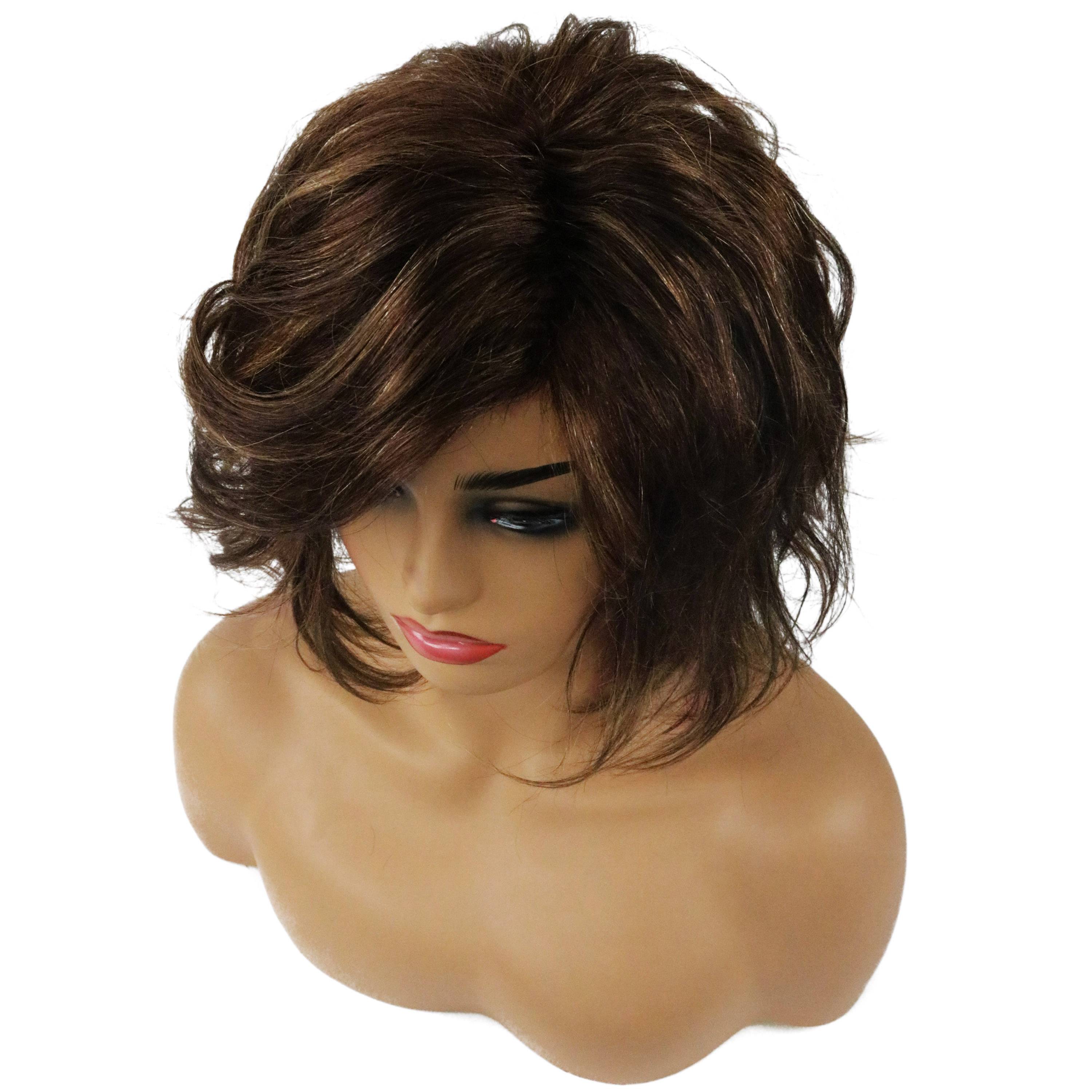 Hot Loose Wave Side Swept Human Hair Women Capless Wigs 10 Inches