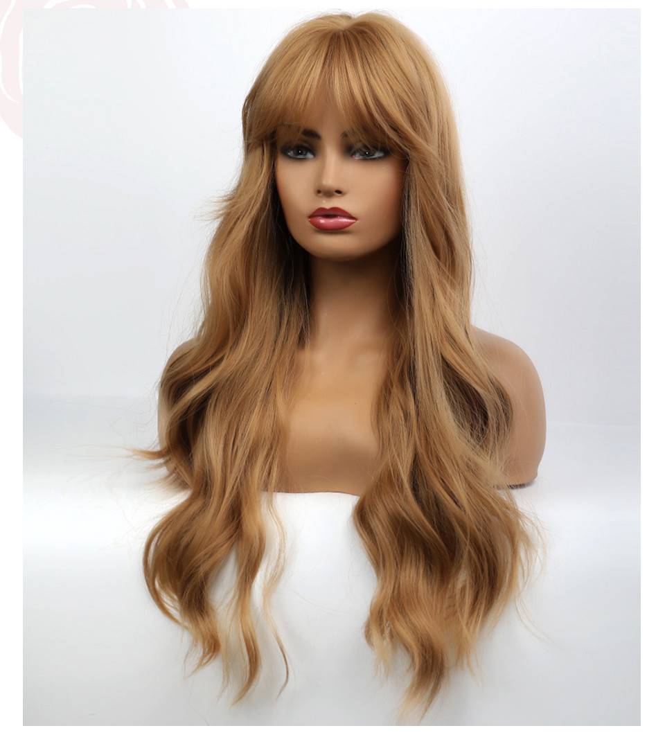 Long Body Wave Hairstyle Synthetic Hair Women Wig With Bangs 28 Inches