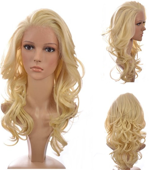 Glueless Lace Front Cap Human Hair Curly 120% 18 Inches Wigs