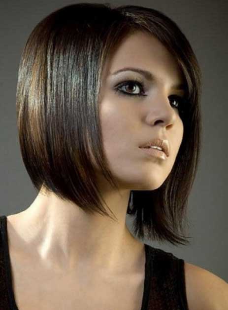 Attractive New Fashion Hair Style Dark Auburn Straight Wig 100% Human Hair Lace Front