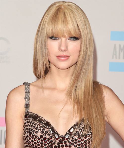 Taylor Swift Classical Simple High Quality Graceful Long Blonde Straight Capless Synthetic Wig 22 Inches