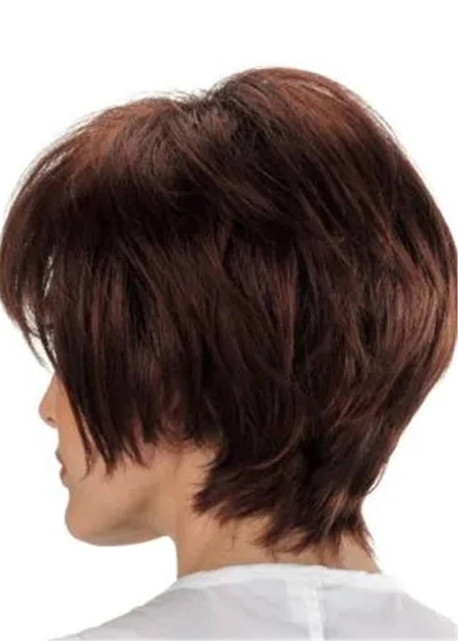 Voluminous Shag Short Bob Cut Straight Human Hair Capless Wigs 8Inch