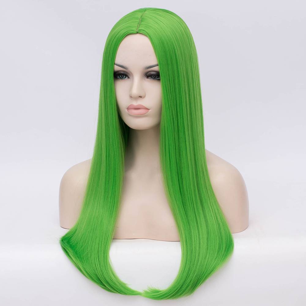 Cosplay Wig Green Hair Synthetic Straight Wig 26 Inches