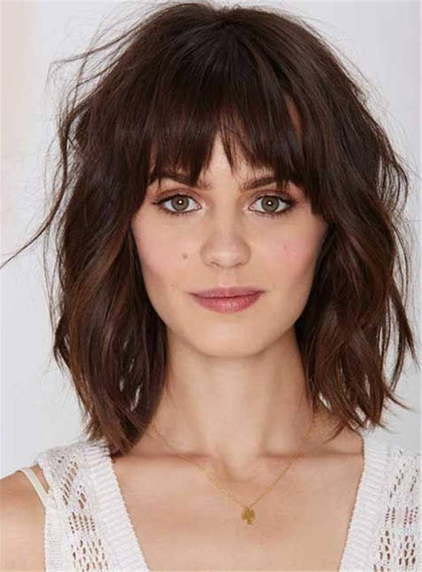 Synthetic Capless Full Bang Women Wig 10 Inches