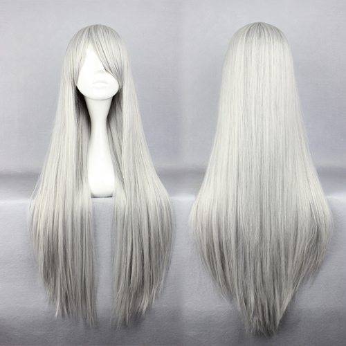 Final Fantasy Series Sephiroth Hairstyle Long Straight Silver Cosplay Wig 30 Inches