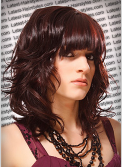 Hand Tied Hip Medium Wavy Dark Auburn Wig 100% Human Hair 14 Inches Makes You More Charming