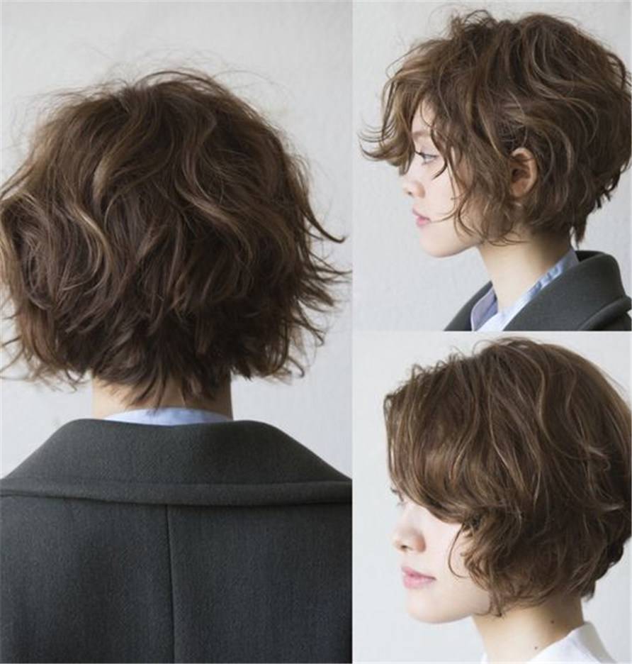 Short Bob Wavy Human Hair Women Wigs 12 Inches