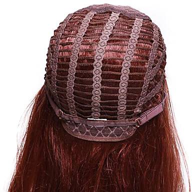 Hand Tied Hip Medium Wavy Dark Auburn Wig 100% Human Hair 14 Inches Makes You More Charming