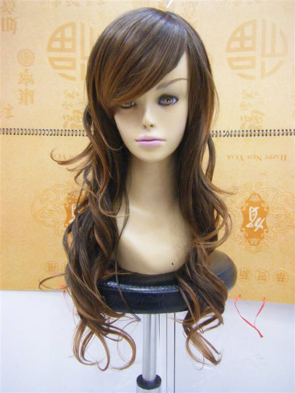 Capless Extra Long Curly Brown 22 Inches Synthetic Hair Wigs